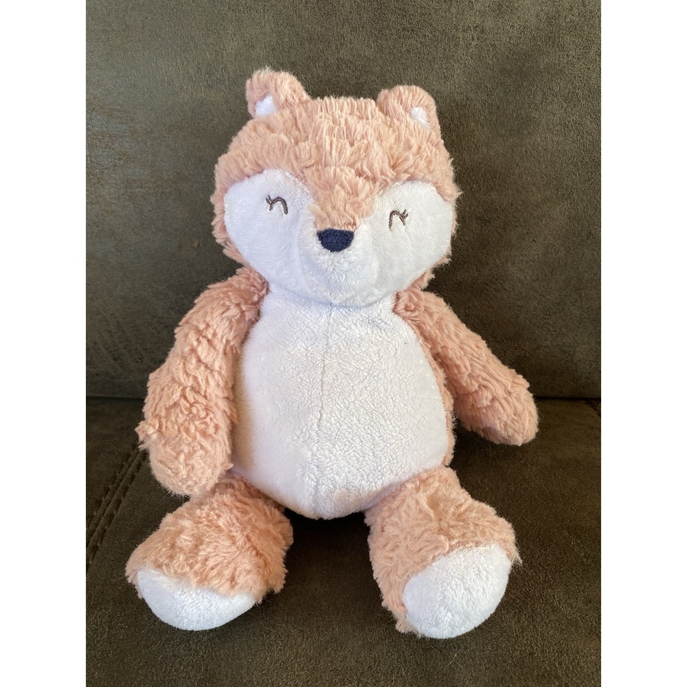 Carters Just One You Pink Fox Plush Smiling White Belly Closed Eyes 2021 - 12"